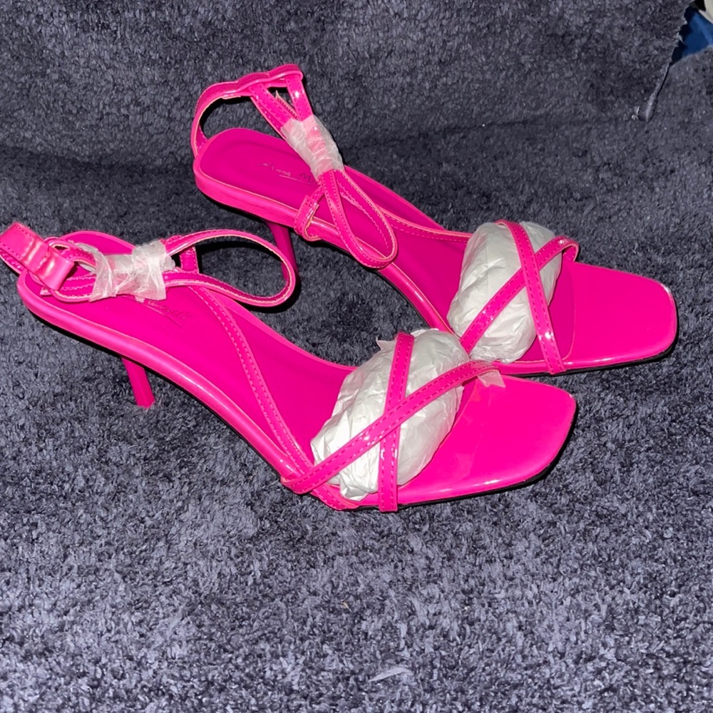 Brand New! Hot Pink Heeled Sandals -